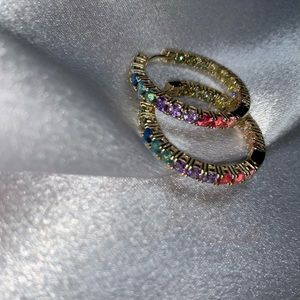 Rainbow hoop earring